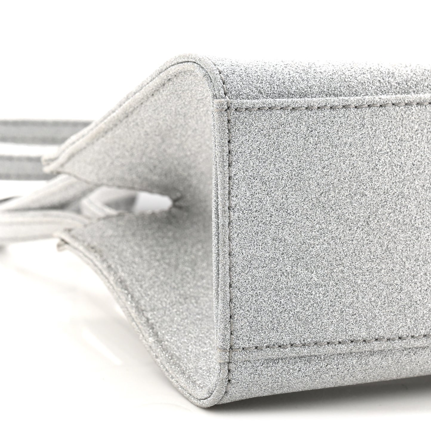 Glitter Microfiber Small Shopping Bag Silver