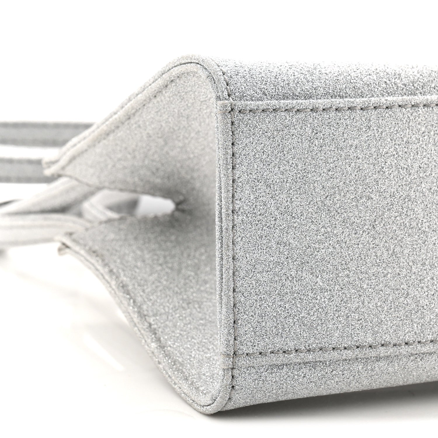 Telfar Glitter Microfiber Small Shopping Bag Silver 9 of 10