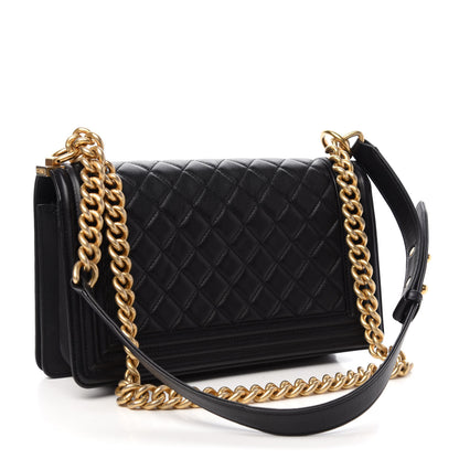 Chanel Calfskin Quilted Medium Boy Flap Black 3 of 12