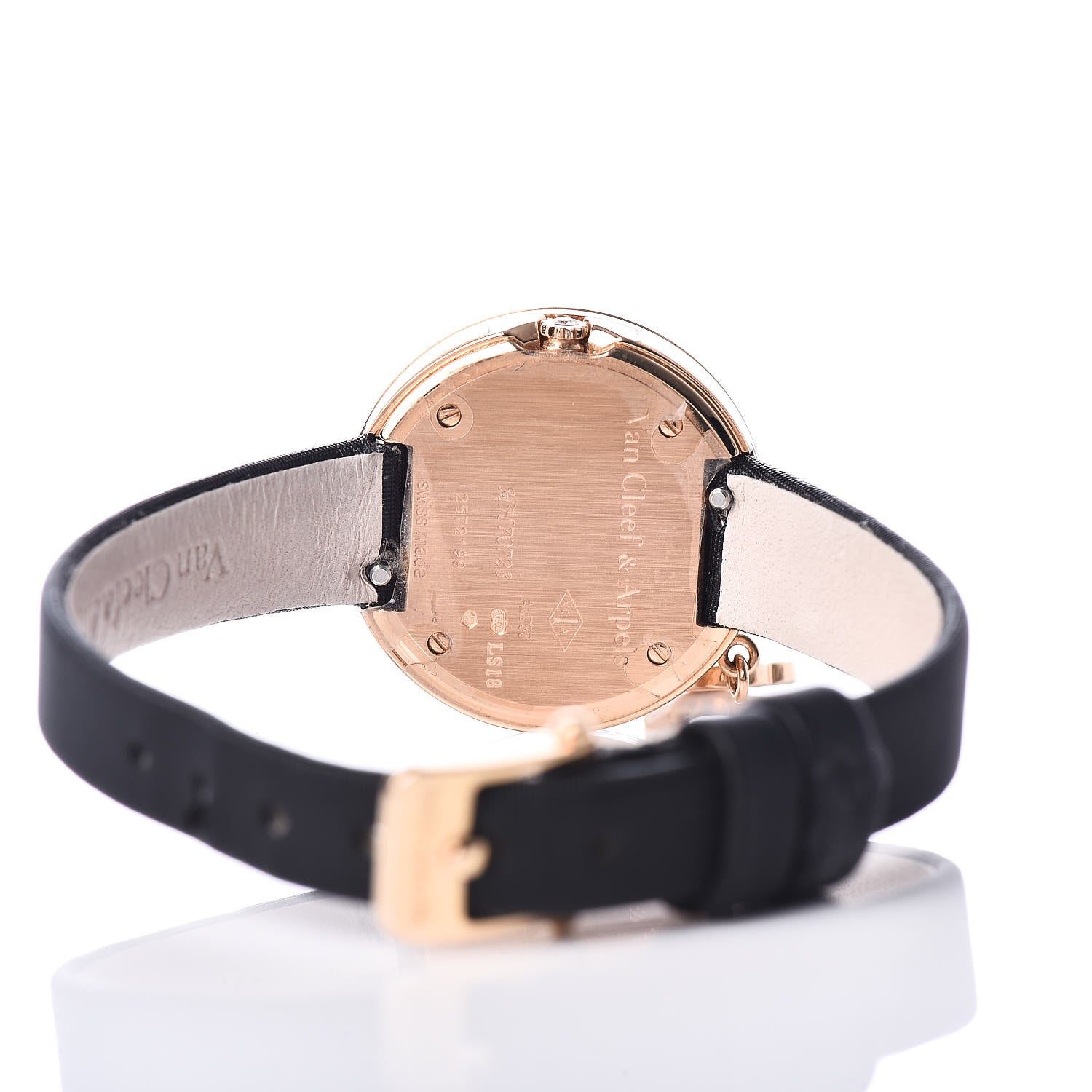 Van Cleef & Arpels 18K Rose Gold Satin 25mm Charms Quartz Watch 5 of 7