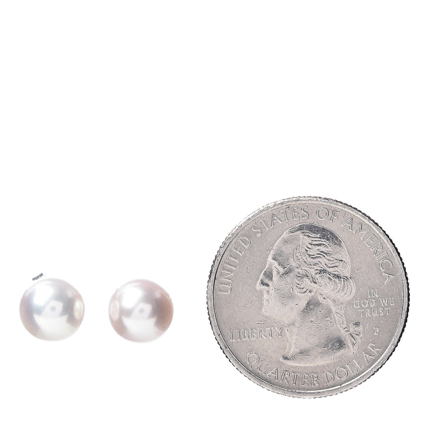 18K White Gold Akoya Pearl 7.5-8mm Stud Earrings