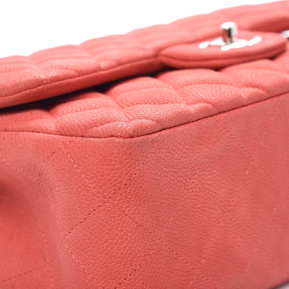 Chanel Iridescent Caviar Quilted Jumbo Double Flap Coral 12 of 17