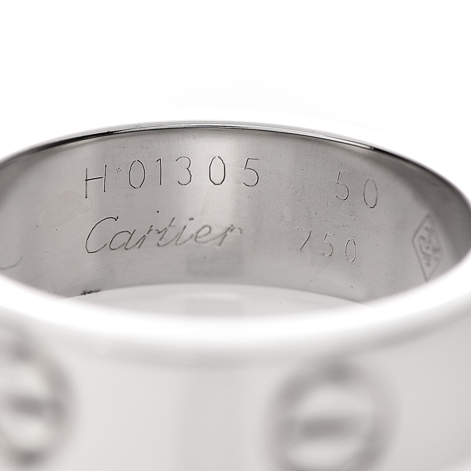 Cartier 18K White Gold 5.5mm LOVE Ring 50 5.25 4 of 5
