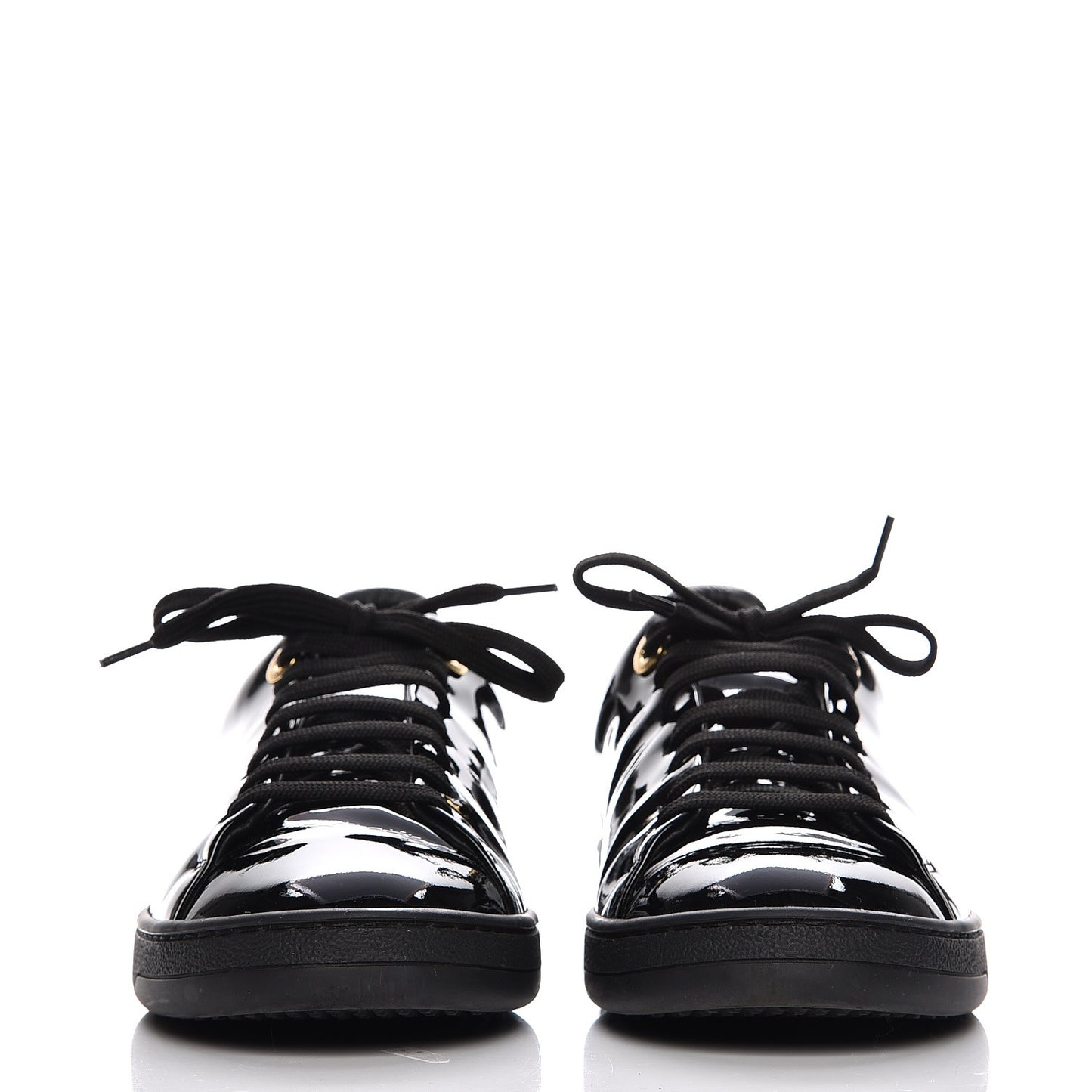 Patent Calfskin Frontrow Sneakers 37 Black