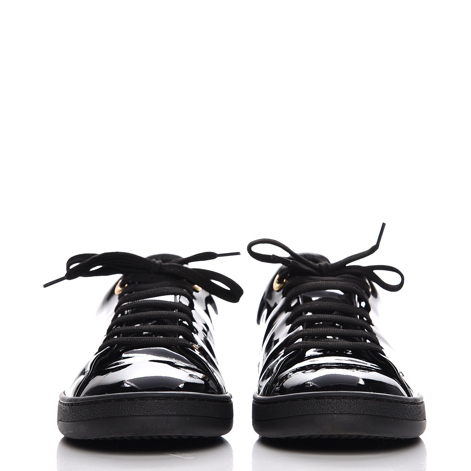 Louis Vuitton Patent Calfskin Frontrow Sneakers 37 Black 3 of 9