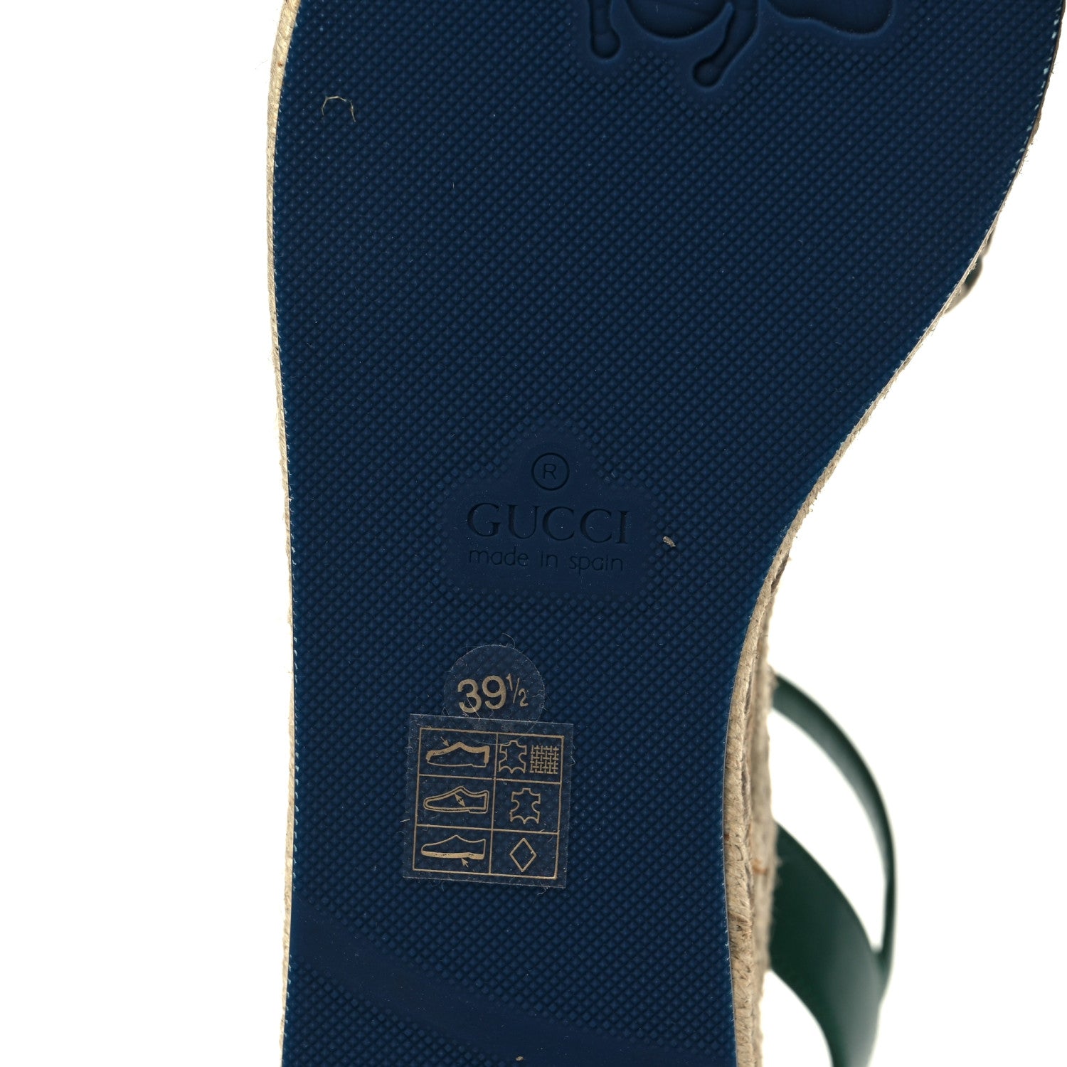 Gucci Cotton Malaga Kid Crochet Pearly GG Lilibeth Espadrille Platform Sandals 39.5 Emerald 6 of 9
