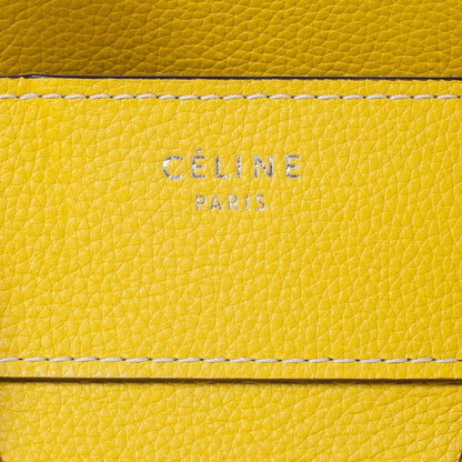 Celine Drummed Calfskin Mini Luggage Citron 5 of 10