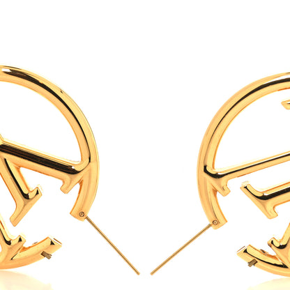 Louis Vuitton Metal Louise Hoop Earrings Gold 3 of 5