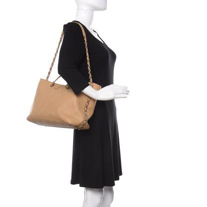 Chanel Bullskin Stitched Medium Shopping Bag Beige 2 of 11