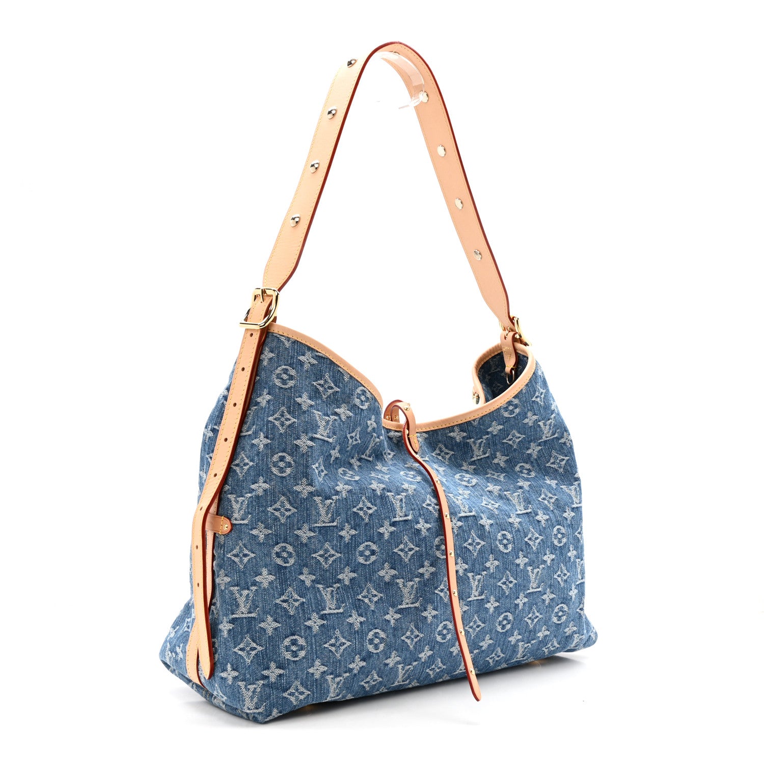 Louis Vuitton Monogram Denim CarryAll MM Blue 3 of 11
