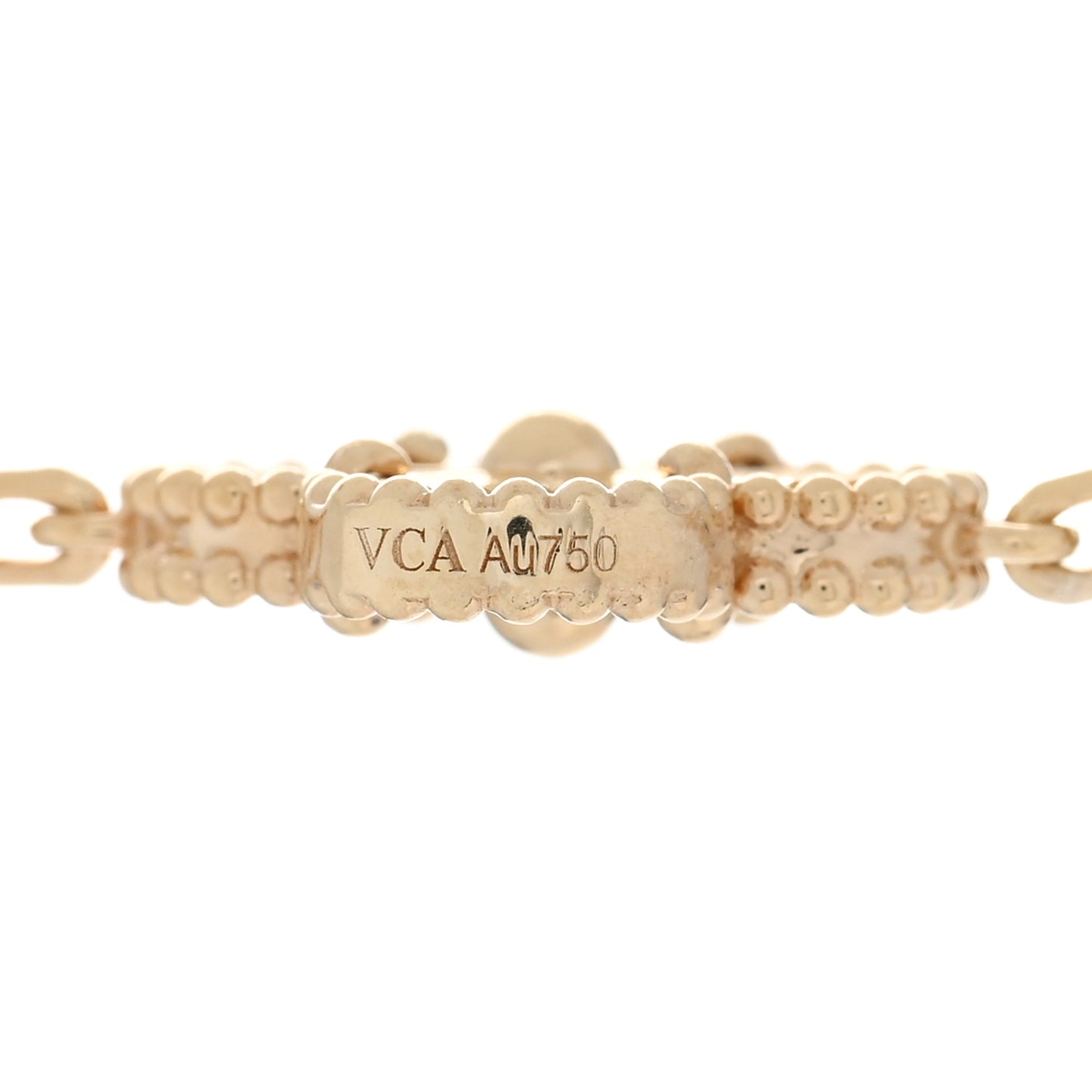 18K Yellow Gold 10 Motifs Guilloche Vintage Alhambra Necklace