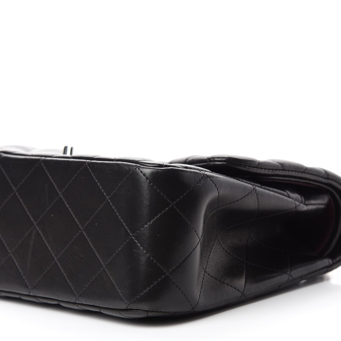 Lambskin Quilted Jumbo Double Flap Black