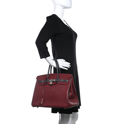 Hermes Chevre Mysore Horseshoe Birkin 35 Rouge H Ardoise 2 of 10