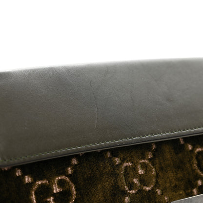 Gucci Velvet Moon Calfskin Crystal GG Monogram Small Dionysus Shoulder Bag Dark Olive Rose Gold 10 of 11