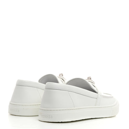 Hermes Calfskin Game Slip On Sneakers 38 White 4 of 8