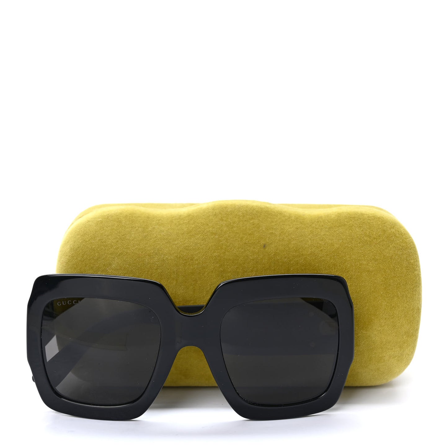 Square Frame GG0102S Sunglasses Glitter Gold