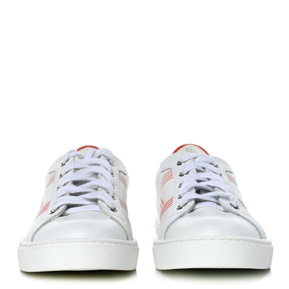 Hermes Calfskin Womens Advantage Sneakers 36.5 White Orange 2 of 11