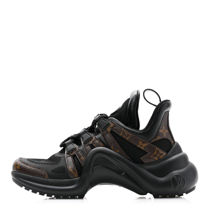 Louis Vuitton Calfskin Patent Monogram LV Archlight Sneakers 37 Black 1 of 8