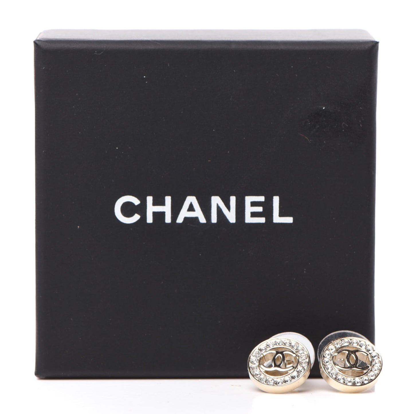 Metal Crystal Bow-tiful CC Earrings Gold