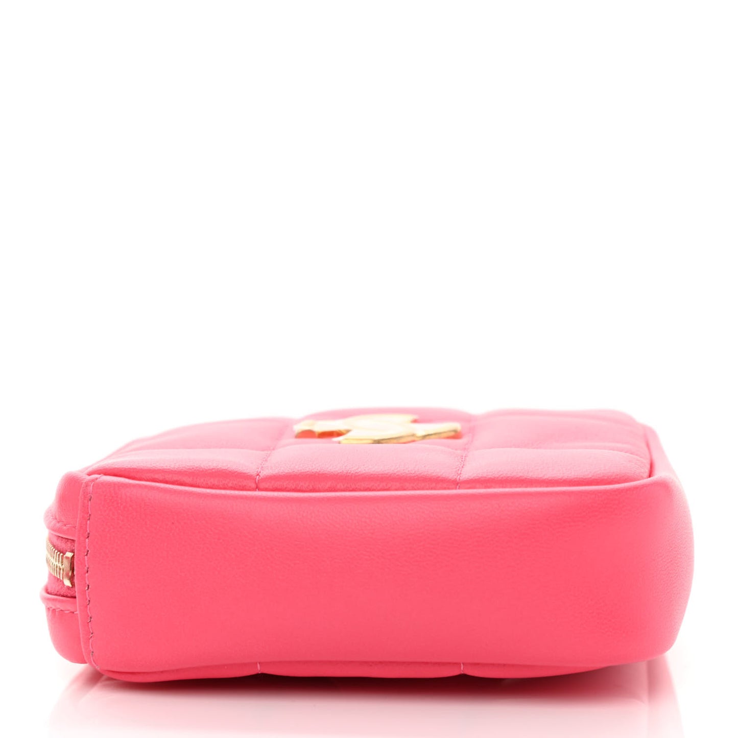 Lambskin Quilted Diamond Belt Bag Pink