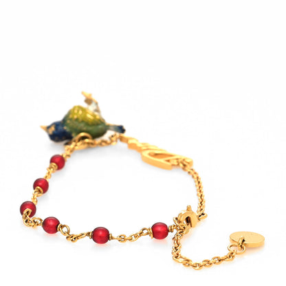 Christian Dior Beaded Bird Logo Bracelet Gold 3 of 5