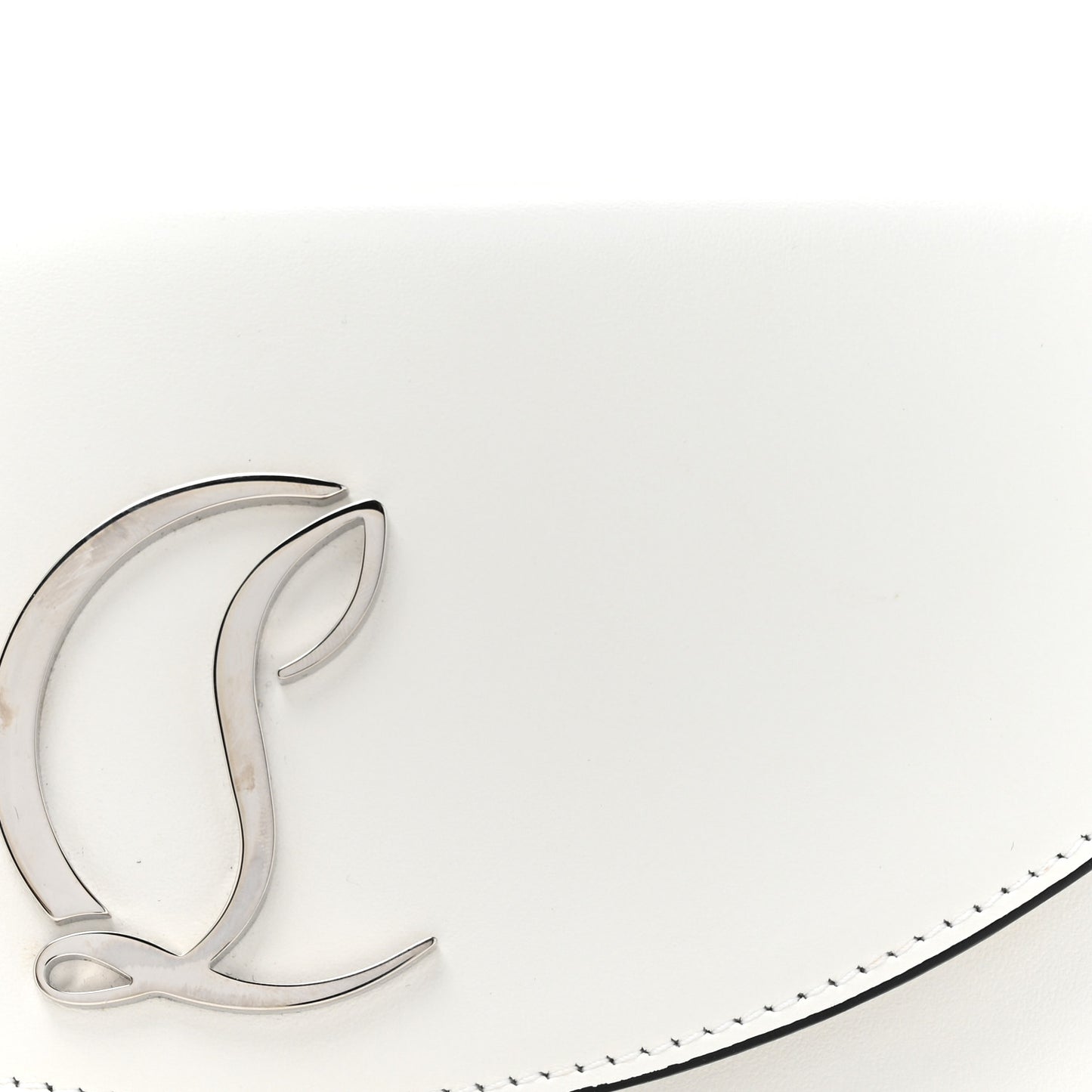 Calfskin Loubi54 Crossbody Clutch White