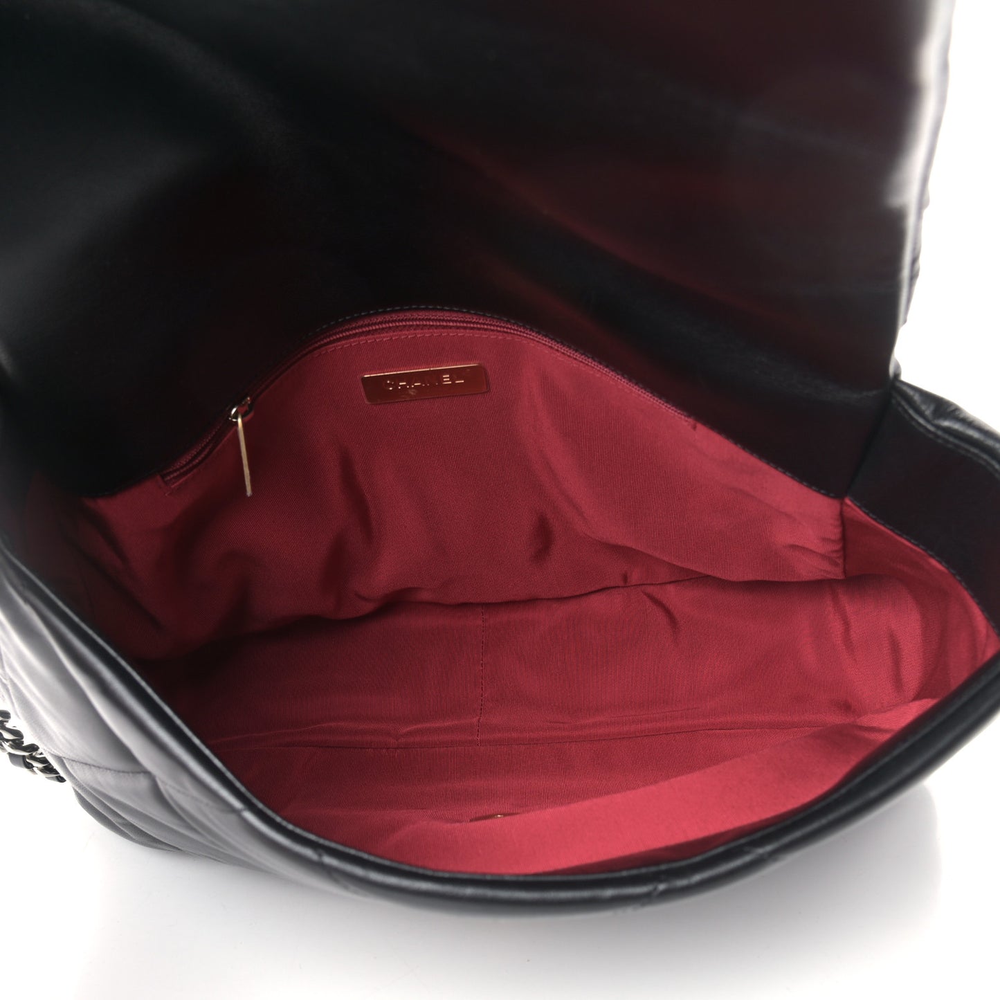 Shiny Goatskin Quilted Maxi Chanel 19 Flap Black