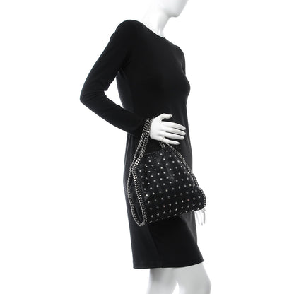 Stella McCartney Shaggy Deer Star Studded Mini Falabella Fold Over Tote Black 3 of 7