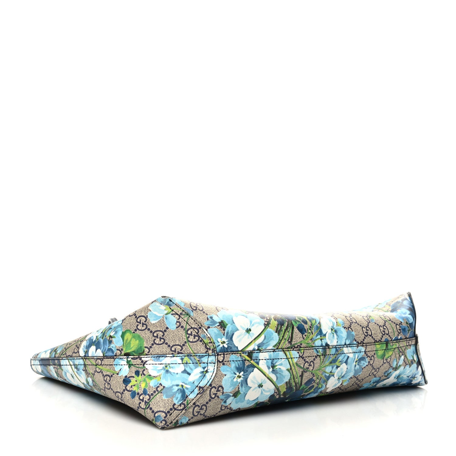 Gucci GG Supreme Monogram Blooms Medium Reversible Tote Beige Blue Navy 3 of 22