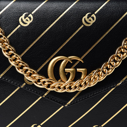 Gucci Calfskin Diagonal GG Medium Thiara Double Envelope Shoulder Bag Black White 11 of 11