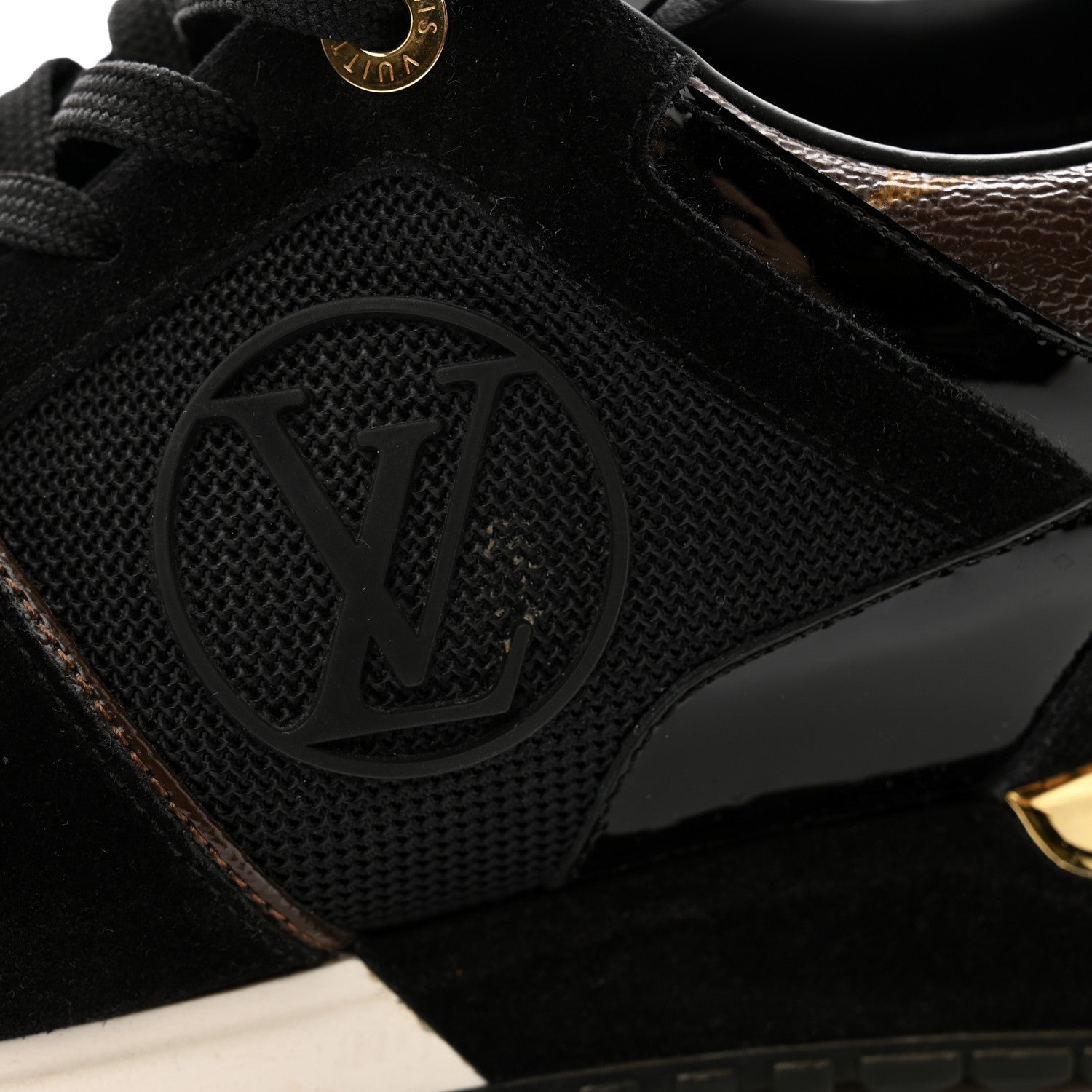 Louis Vuitton Suede Monogram Run Away Sneakers 39 Black 9 of 11