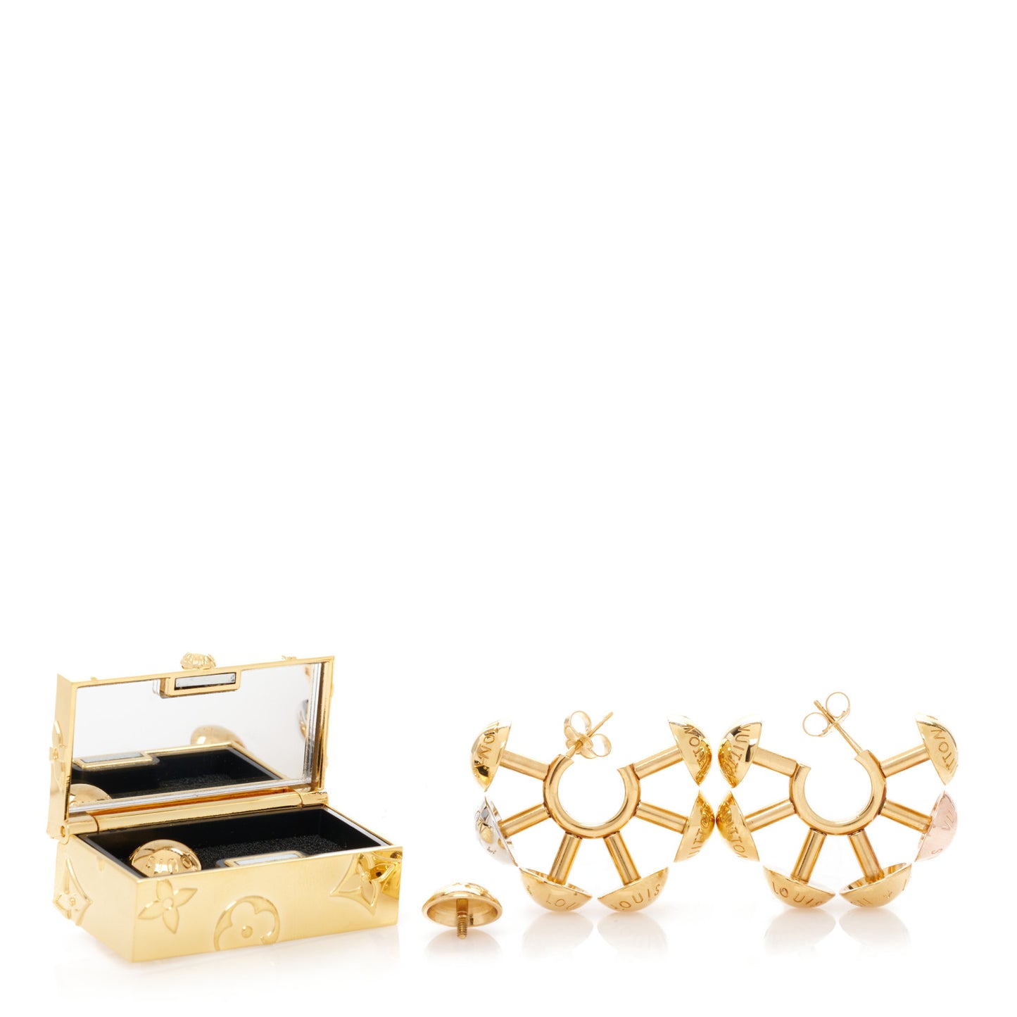 Studdy Hoop Earrings MM Gold Pink Silver