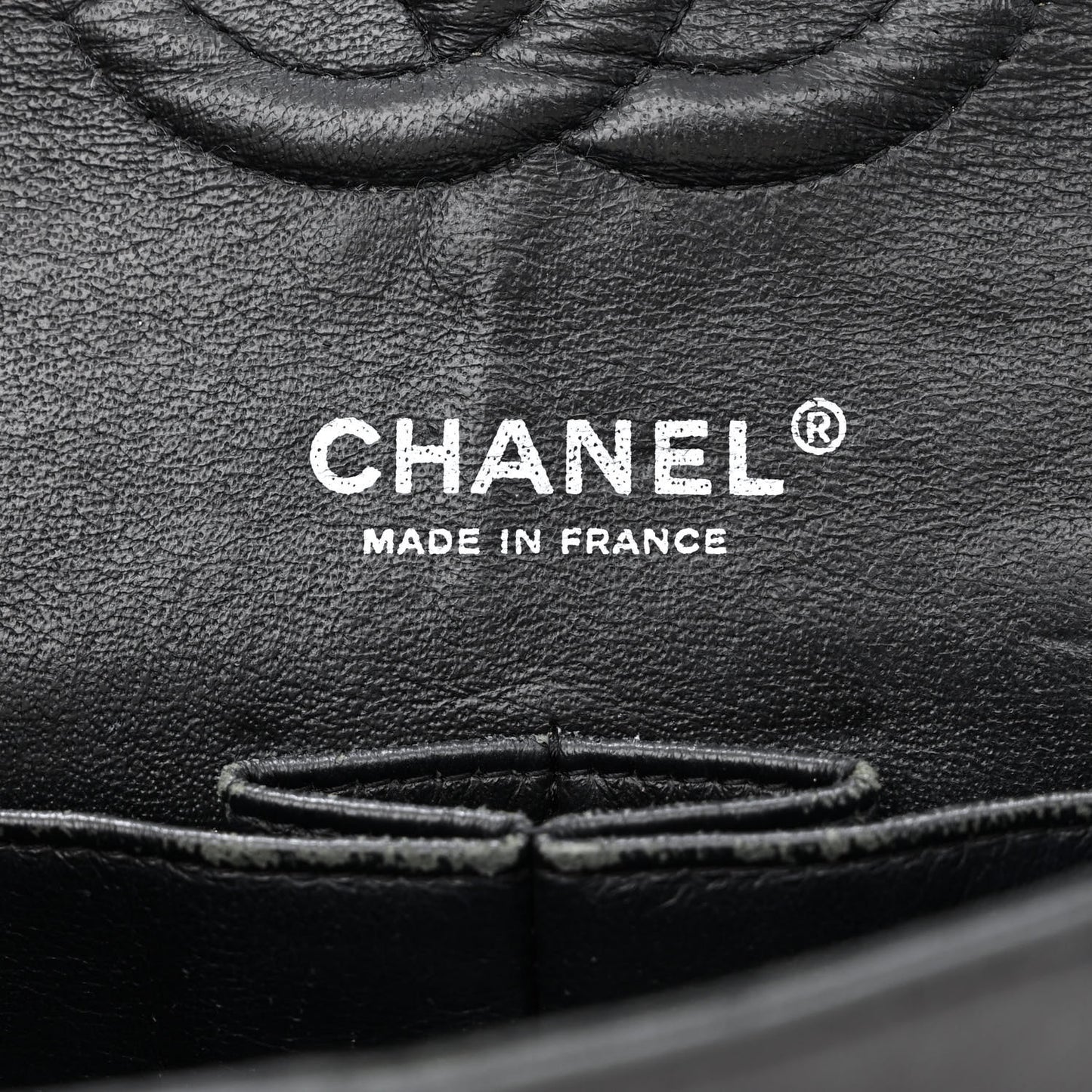 Patent Quilted Medium Double Flap Black