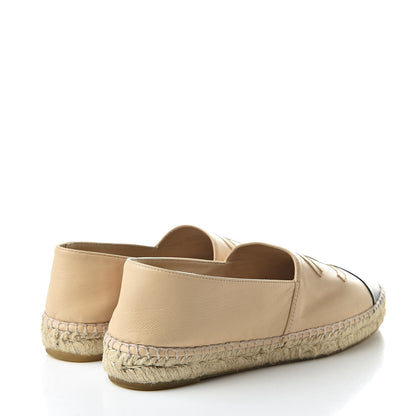 Chanel Lambskin CC Espadrilles 38 Beige Black 4 of 15