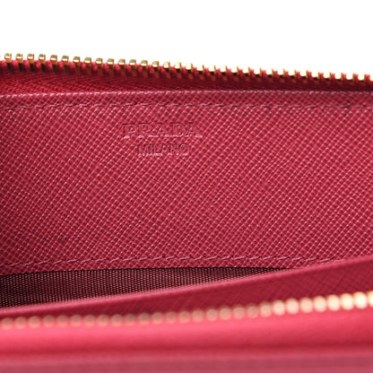 Prada Saffiano Zip Around Wallet Peonia 5 of 11