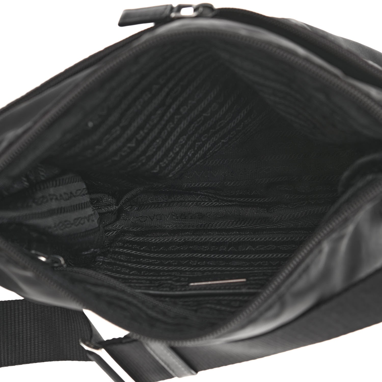 Prada Tessuto Nylon Messenger Bag Black 5 of 11
