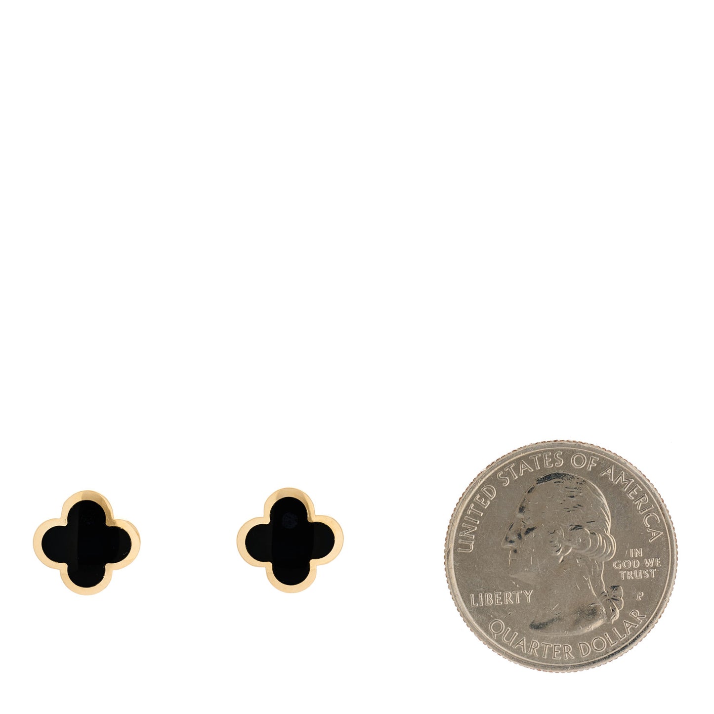 18K Yellow Gold Onyx Pure Alhambra Earrings