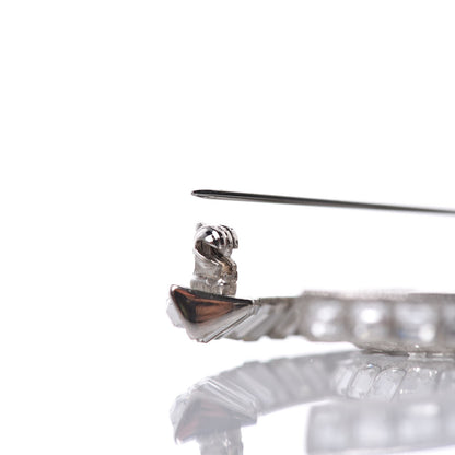 Chanel Baguette Crystal CC Brooch Silver 6 of 7