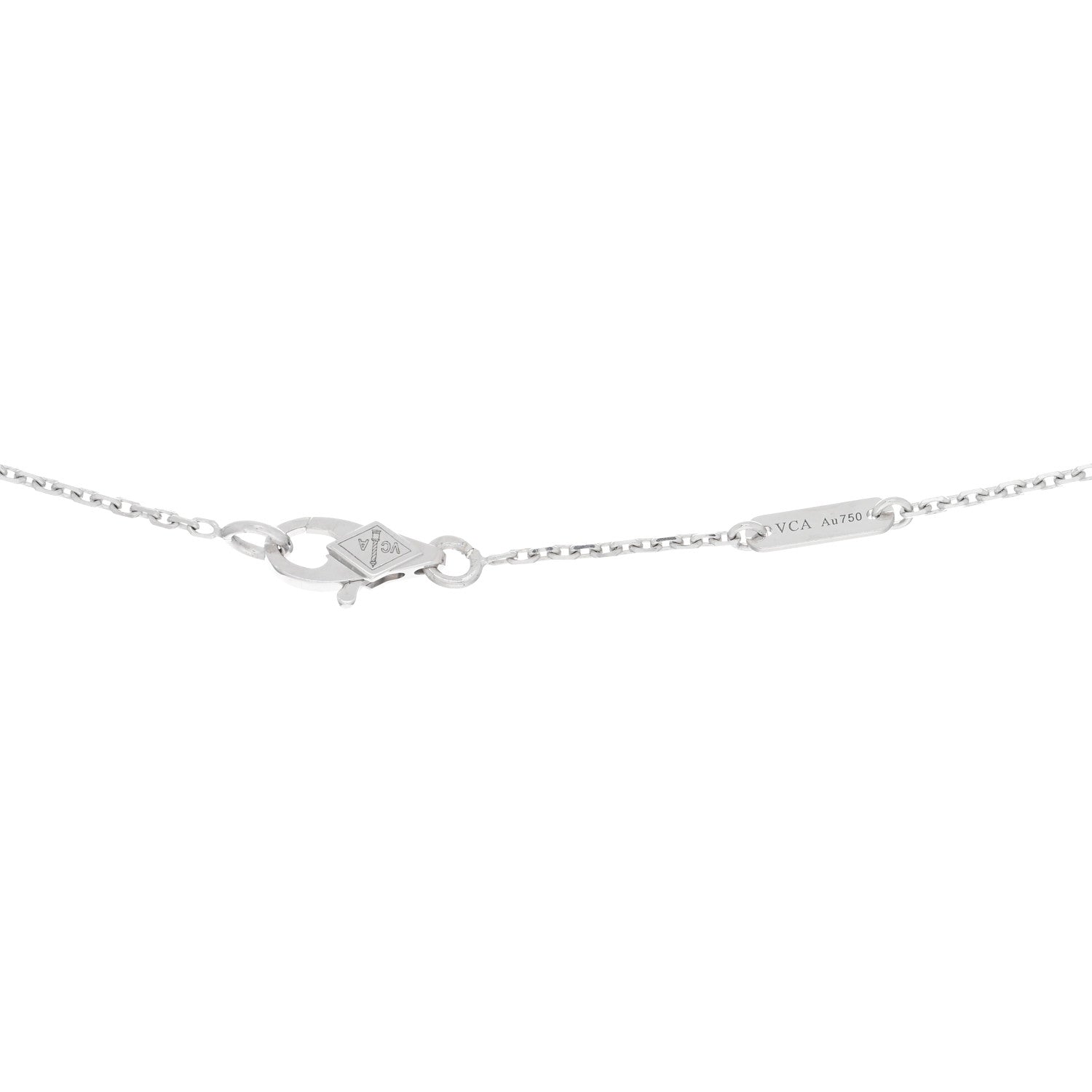 Van Cleef & Arpels 18K White Gold Diamond Sweet Alhambra Pendant Necklace 4 of 4