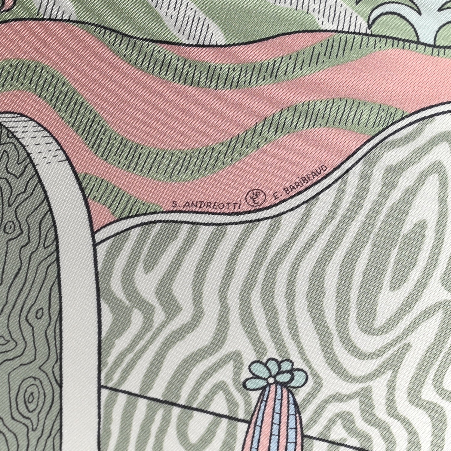 Hermes Silk Le Premier Chant Scarf 90 Abricot Ciel Vert 5 of 6