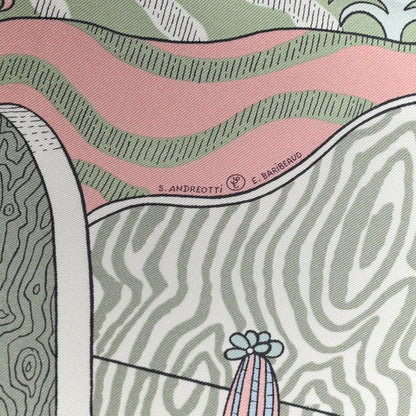 Hermes Silk Le Premier Chant Scarf 90 Abricot Ciel Vert 5 of 6