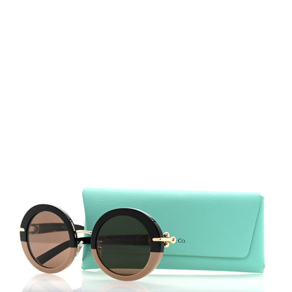 Tiffany Acetate TF4201 Round Sunglasses Black Beige Blue 8 of 8