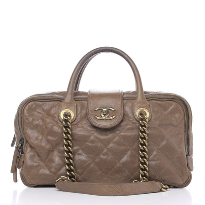 Chanel Crumpled Grained Calfskin Shiva Bowler Beige 1 of 18