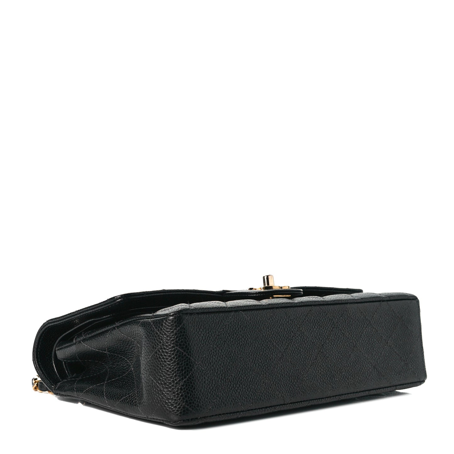 Caviar Quilted Medium Double Flap Black