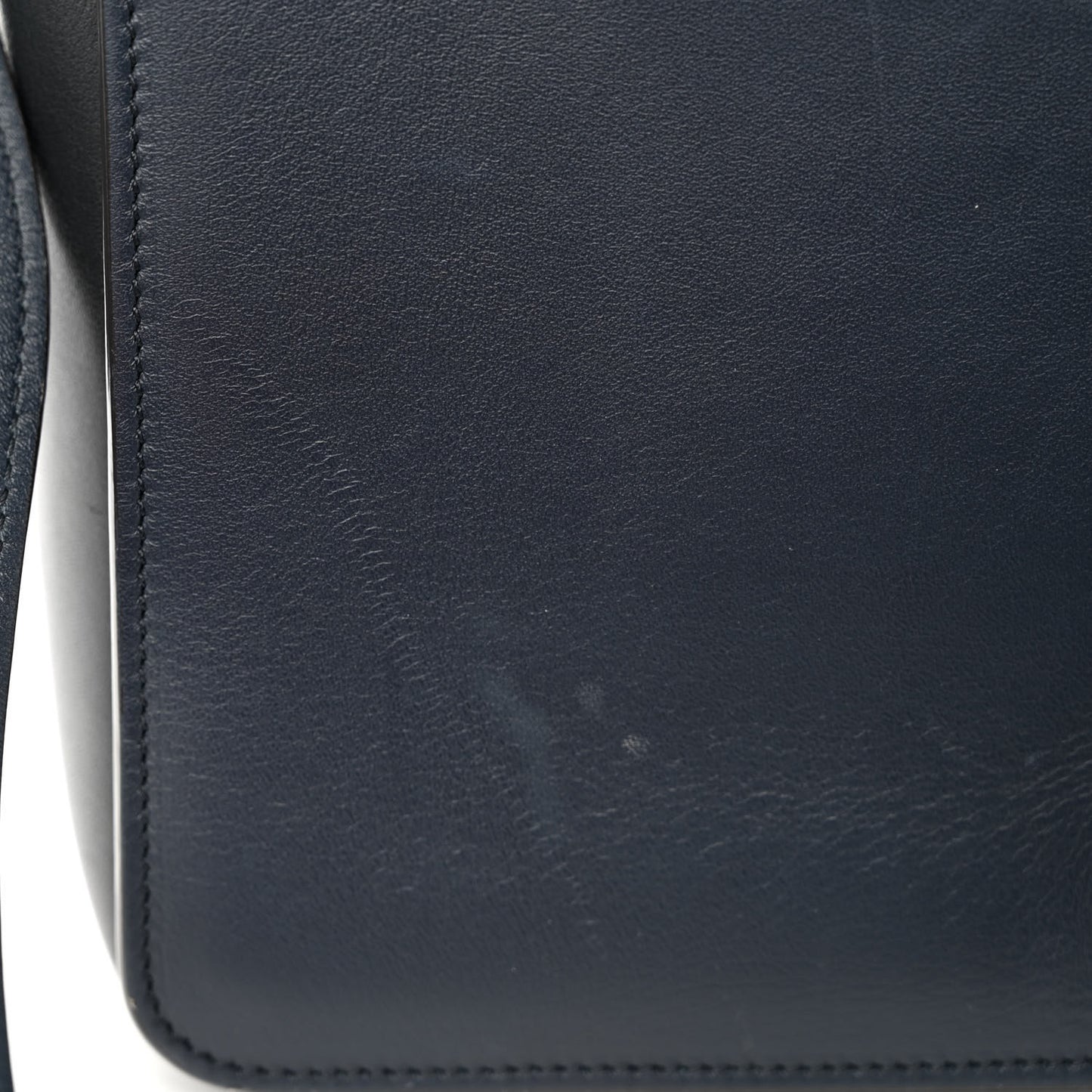 Shiny Smooth Calfskin Medium Frame Shoulder Bag Black Navy