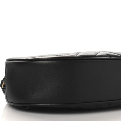 Gucci Calfskin Matelasse GG Marmont Belt Bag 85 34 Black 8 of 9