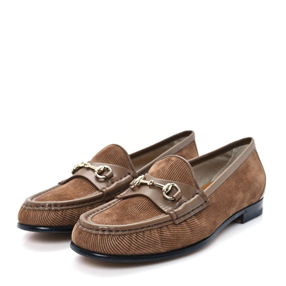 Gucci Corduroy Womens 1953 Horsebit Loafers 37 Velvety Camel 4 of 9