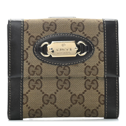 Gucci Monogram French Flap Wallet Dark Brown 1 of 7