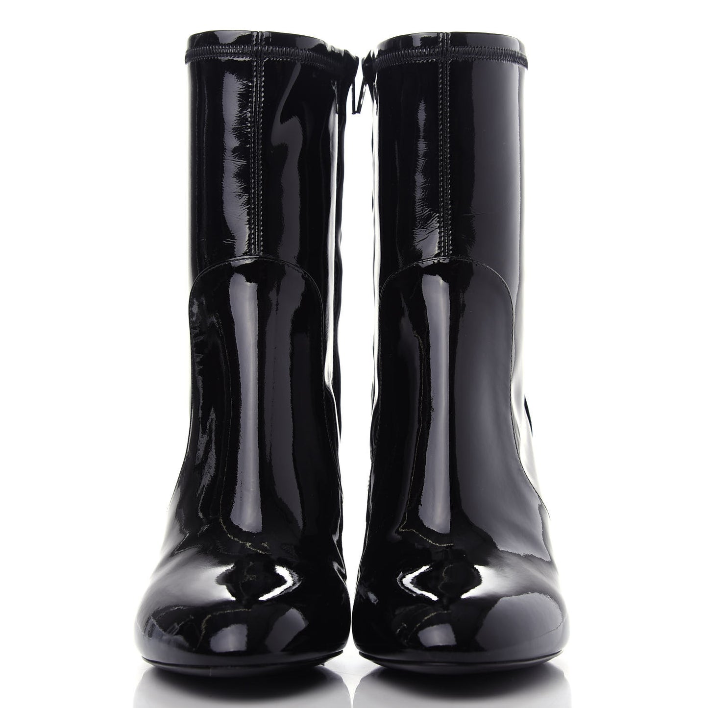 Patent Silhouette Ankle Boots 35.5 Black
