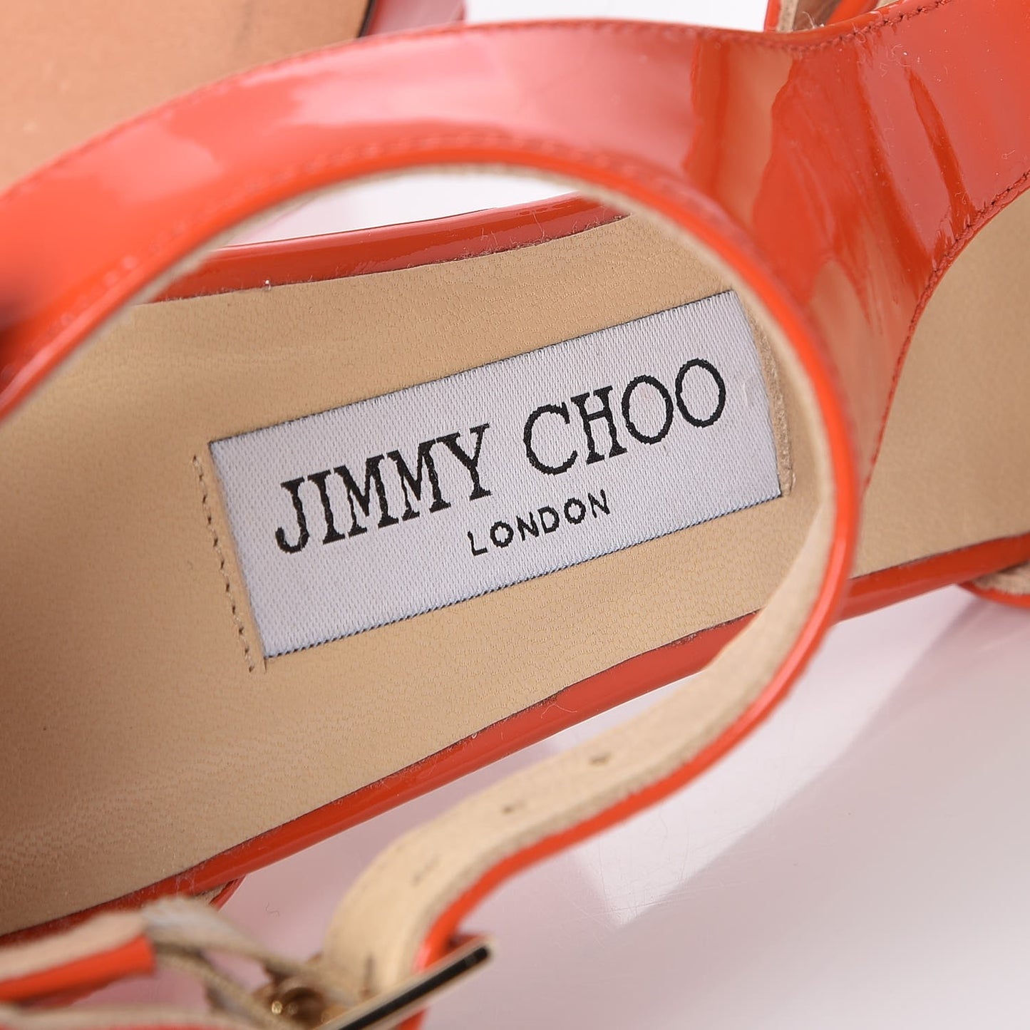Patent Totem T Strap Platform Sandals 37.5 Orange